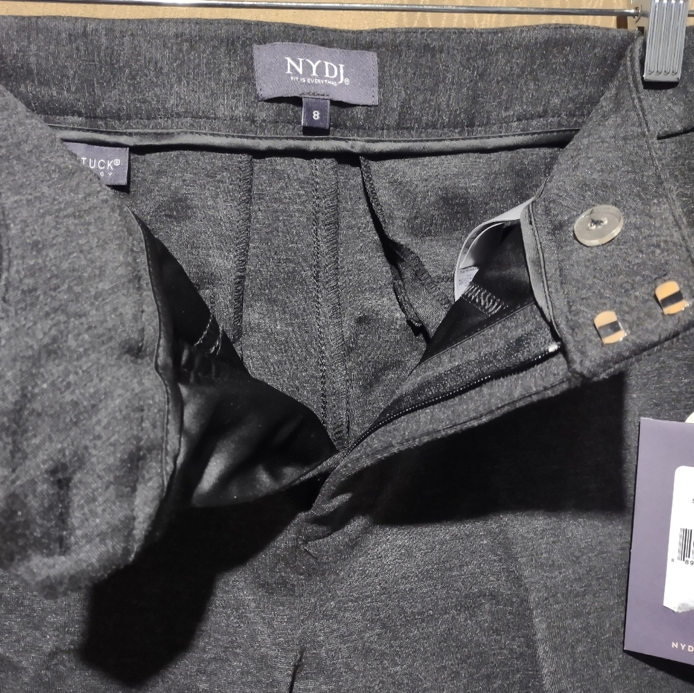 NYDJ Women's Slim Trouser Pants in Charcoal Heathered - Picture 4 of 8